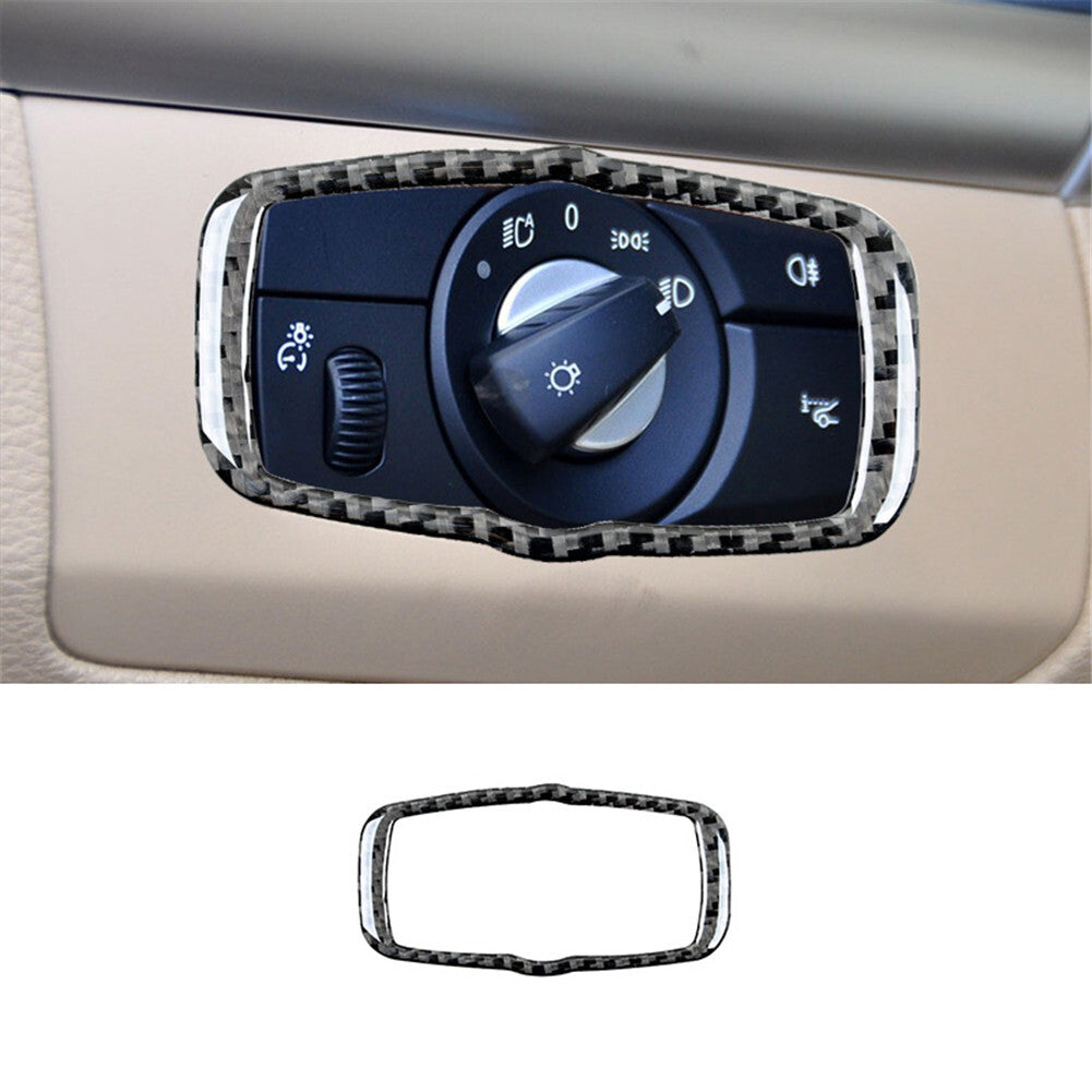 Carbon Fiber Headlight Control Cover Trim for BMW X5 E70 X6 E71 2008-13 Type B