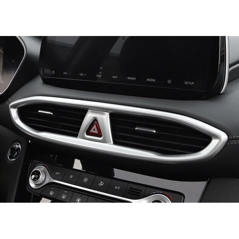 for Hyundai Santa Fe 2019-2022 Silver Central Console Air Outlet Vent Cover Trim