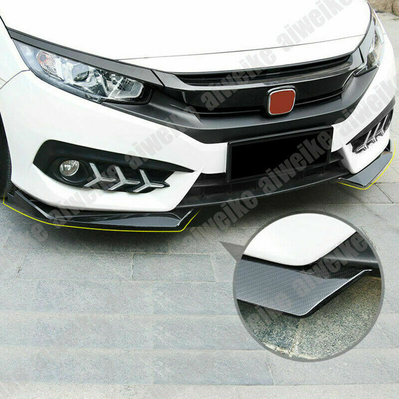 Carbon Fiber ABS for Honda for Civic 10th 2016-2021 Front Bumper Splitter Lip Guard