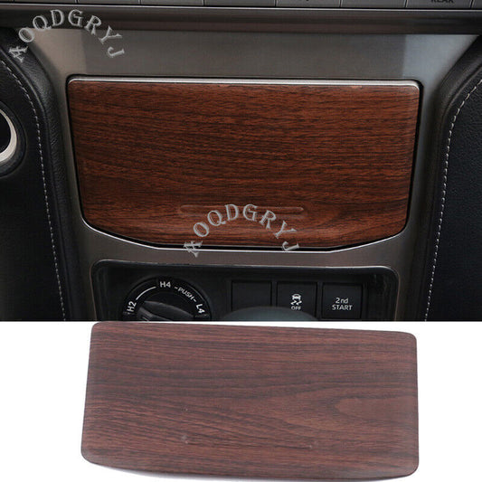 Wood Grain 1X Central Control Storage Box Trim Cover for Toyota Prado 2018-2021