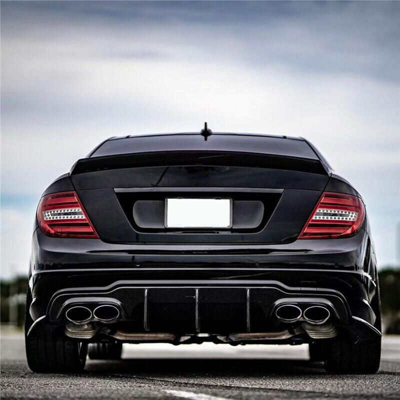 REAL CARBON Rear Bumper Lip Diffuser Valance for Benz W204 C300 C63 AMG 2012-15