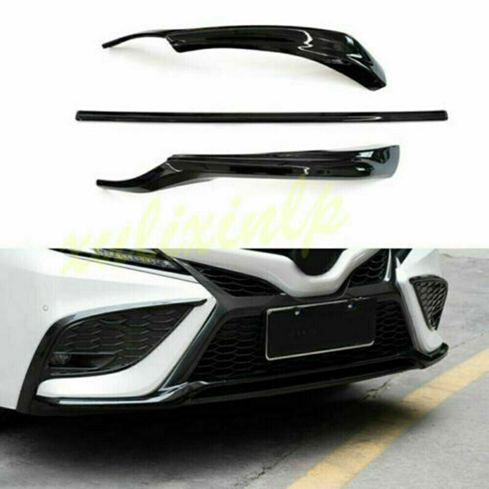For 2021-23 for Toyota for Camry SE XSE Black ABS Front Bumper Protector Cover Guard 3Pc
