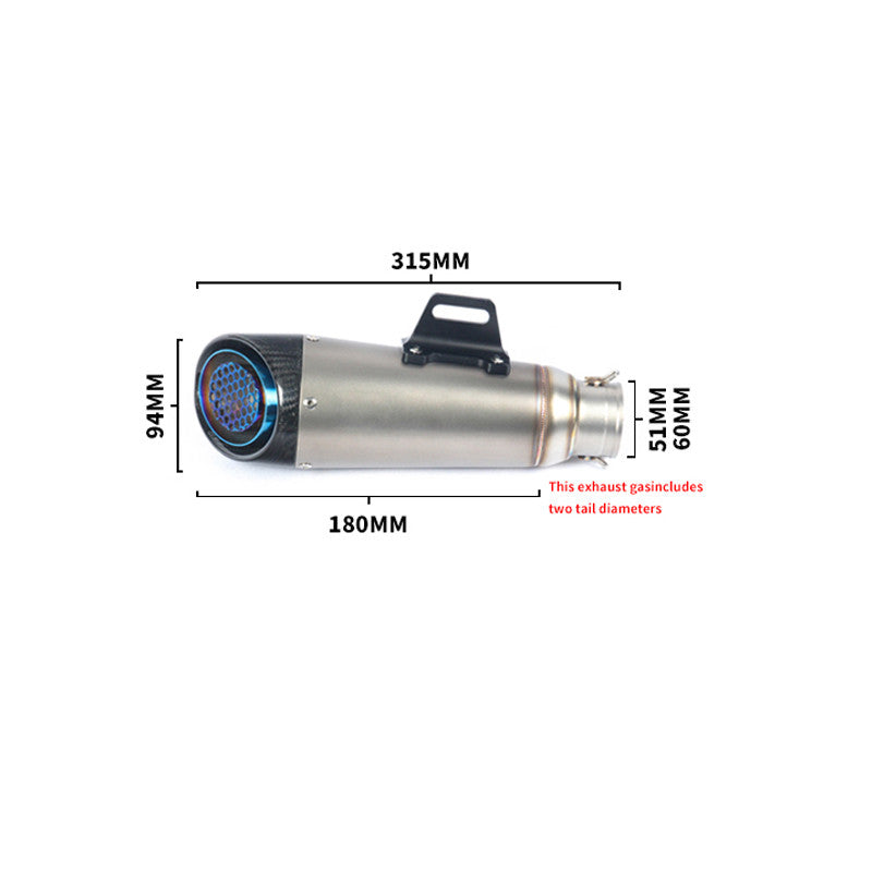New 51/60.5mm Motorcycle Exhaust Tip Baffler Universal Exhaust Muffler Tail Pipe