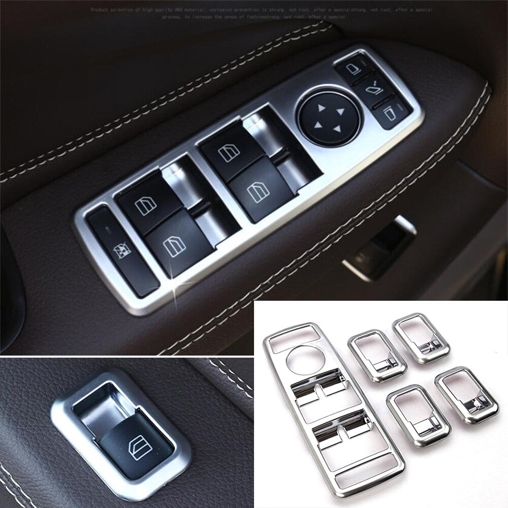 for Benz A B C E GL ML GLK CLA GLA Class Silver Window Lift Switch Button Cover