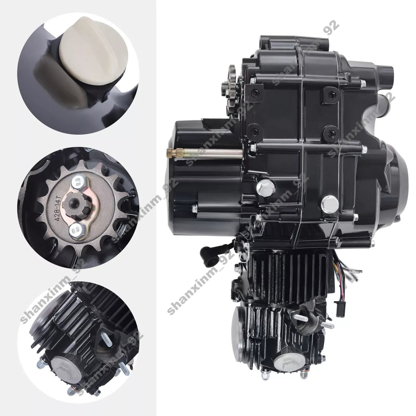 110cc Semi Auto Engine Motor 4-Speed Elec Start Engine For pit Dirt Bike 428-14t