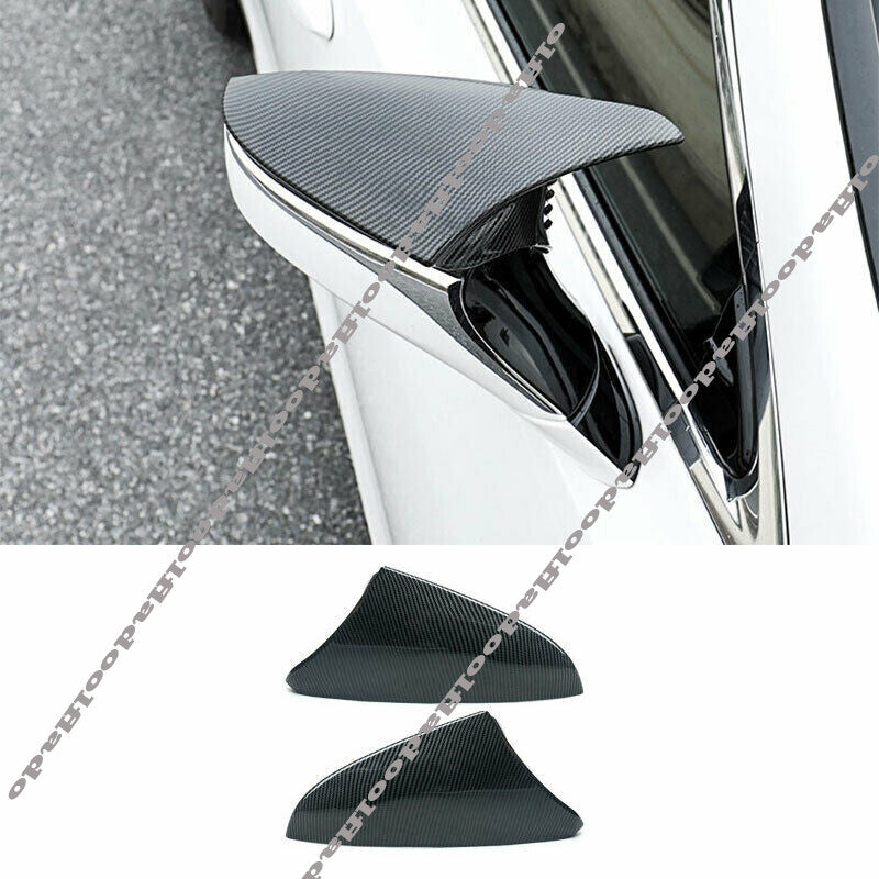 Carbon Fiber Ox Horn Rearview Mirror Cover Trim for Lexus for ES LS LC UX RC 2019-22