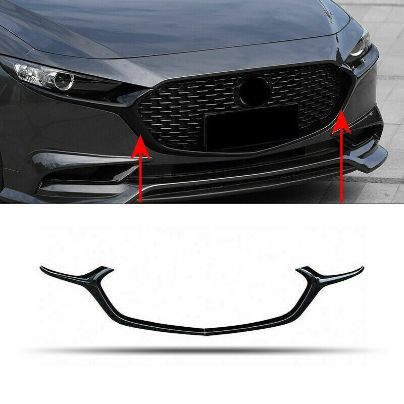 3-piece Gloss Black TRD Front Grille Mesh Trim Cover for Land Cruiser Prado 2017 - 2021