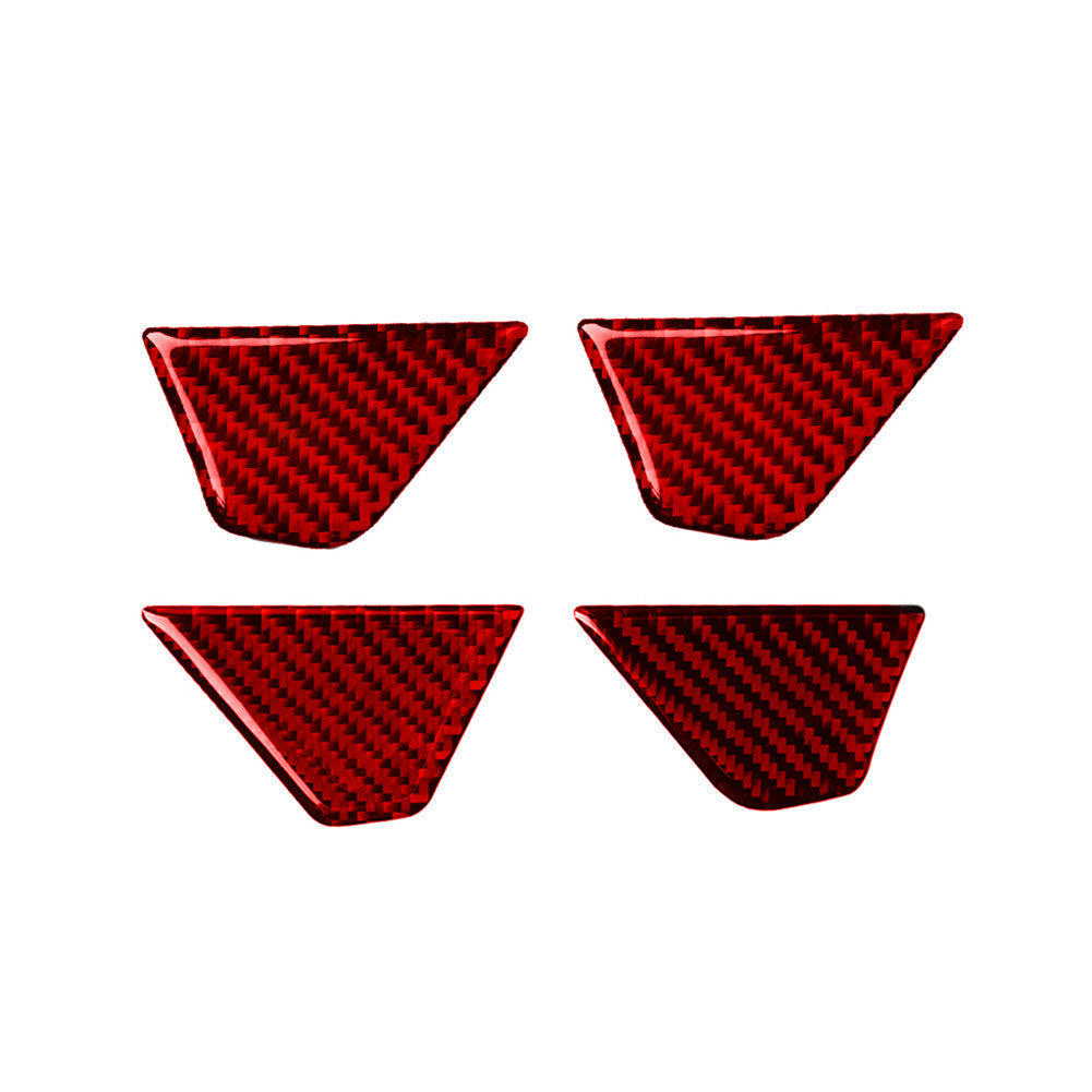 Red Inside Door Handle Trim Interior Carbon Fiber Sticker for Audi Q7 2016-2019