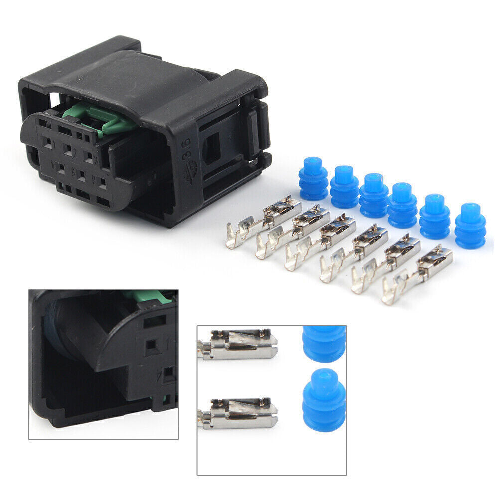 1 Connector w 6 Pins and 6 Seals Kit for Electronic Throttle Body Plastic