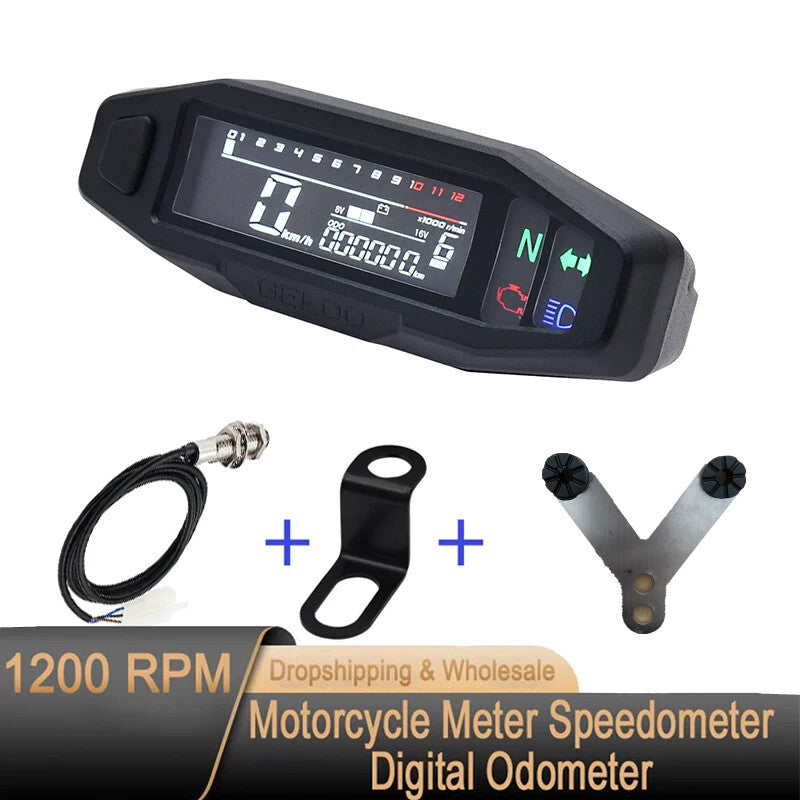 Motorcycle for Mini Meter Speedometer LCD Digital Odomete Digital Dashboard Gauge