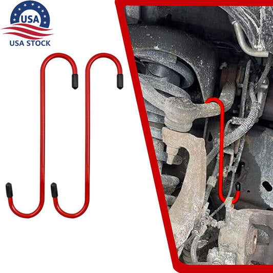 2Pcs Red Brake Caliper Hanger Hooks Steel Powder Coated (2 Piece Set)