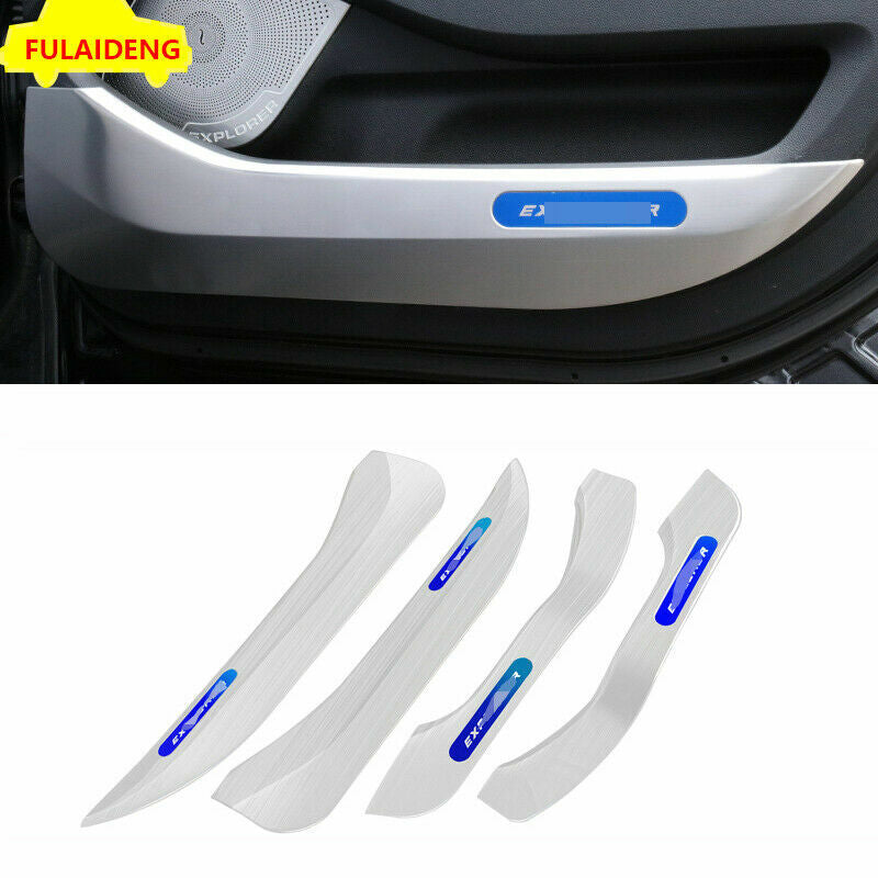 for Ford Explorer 2016-2019 Silver Side Door Anti-Kick Pad Protective Cover Trim
