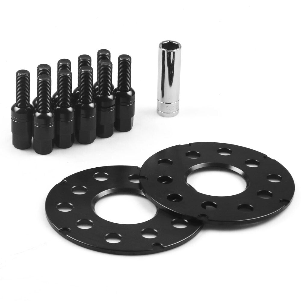 2x 5MM Wheel Spacers BLACK 5x100 5x112 SET  BALL BOLTS for VW for JETTA for GOLF for PASSAT