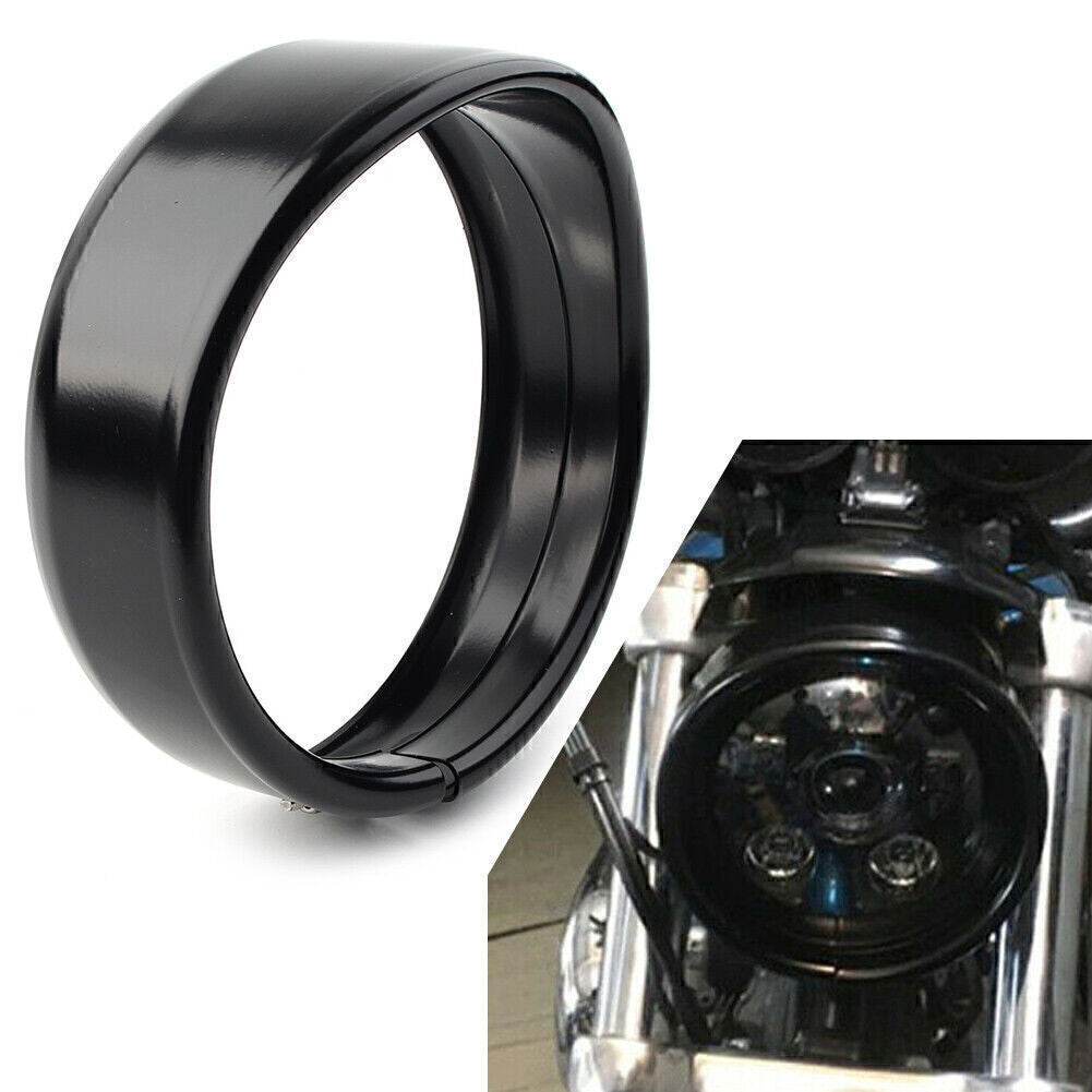 5.75 Headlight Decorate Trim Ring Visor for Harley Dyna Street Bob FXDB 1994-20