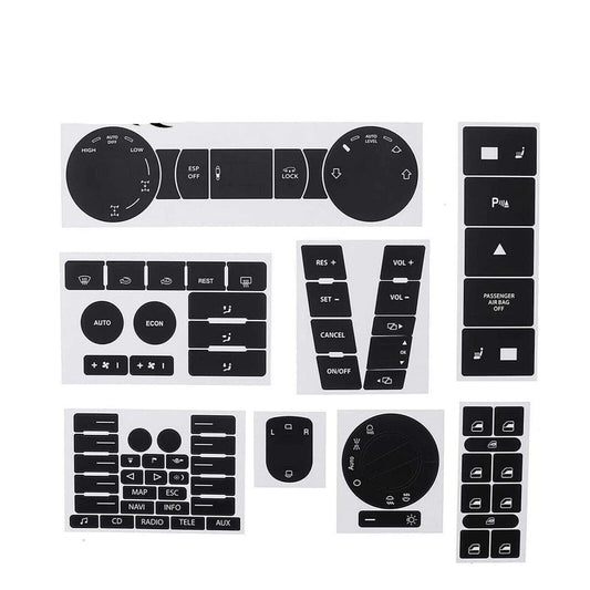for VW TOUAREG 2004-2009 BUTTON DECALS STICKERS RADIO W NAVIGATION REPAIR SET