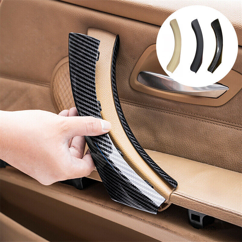 1set LHD ABS carbon fiber car interior door handle cover for BMW 3 E90 E91 05-12