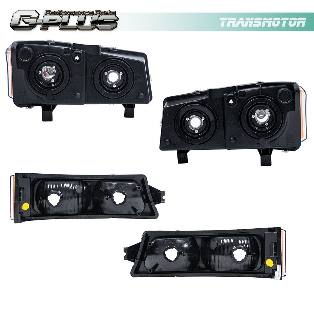Suitable for 03-06 for Chevrolet Silverado Chrome Amber Corner Headlights + Signal Bumper
