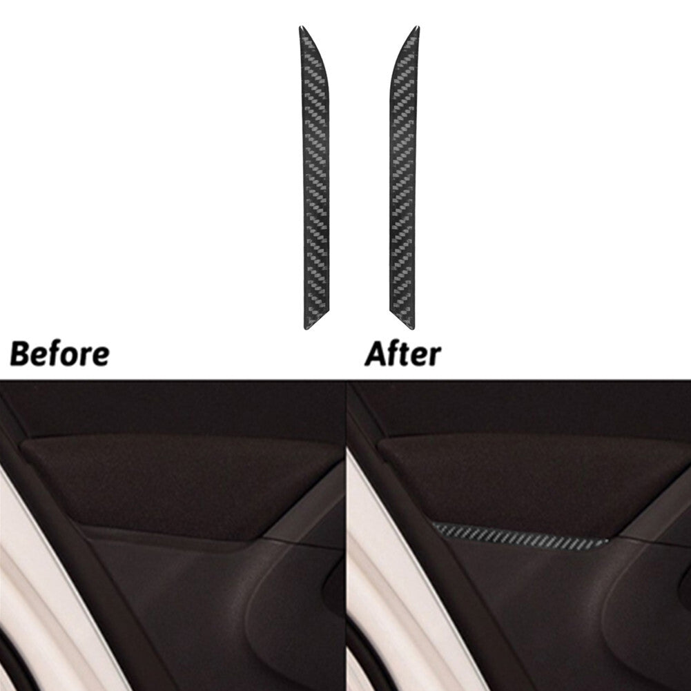 Carbon Fiber Interior Rear Door Panel Cover Trim for Volkswagen for Tiguan 2013-2017