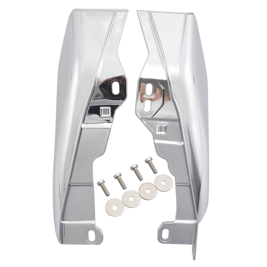 Chrome Mid Frame Air Deflectors Trim Heat Shield For Touring Road King 2017-2022