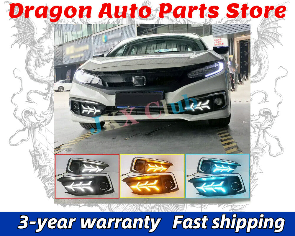 NEW LED DRL Daytime Running Lights Turn Signal Fog Lamps for Honda for Civic 19-21