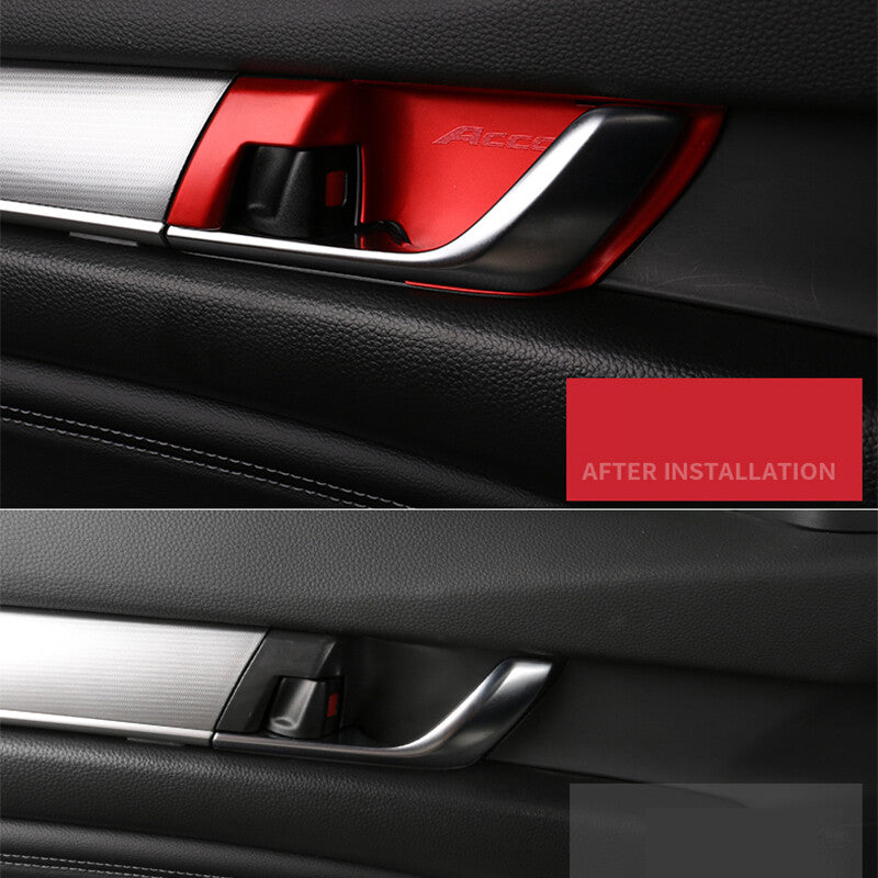 for Honda Accord 2018-2021 Red Inner Car Door Handle Bowl Moulding Cover Trim 4X