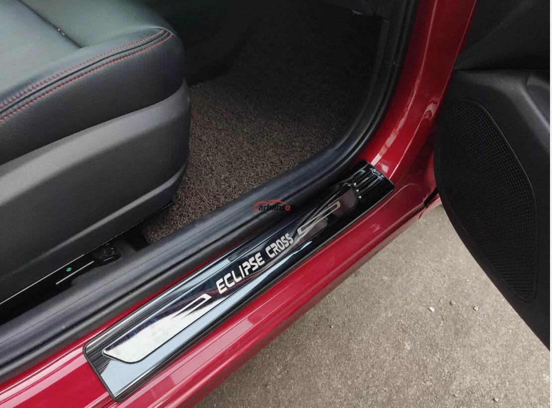 For 2024 for Mitsubishi Eclipse Cross Accessories Steel Black Door Sill Protector