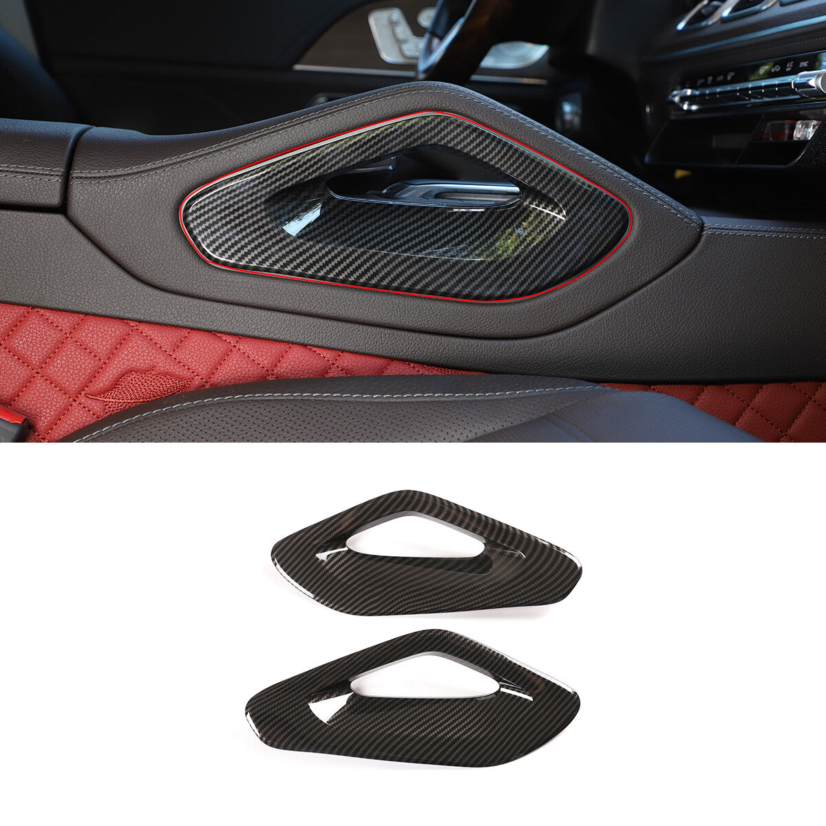 Carbon fiber dashboard GPS navigation screen frame trim for Jaguar XJ 2010-16
