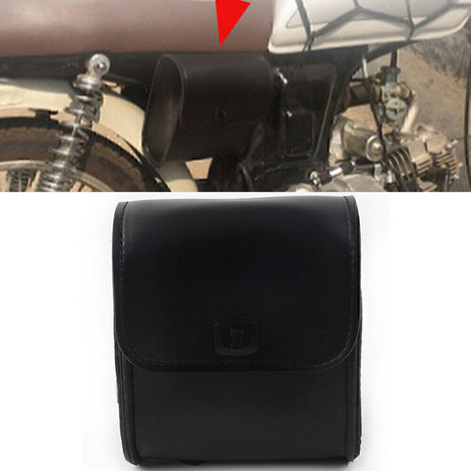 Sattel Gep?ck Pu Leder Seite Werkzeugtasche Aufbewahrung Schwarz Motorrad