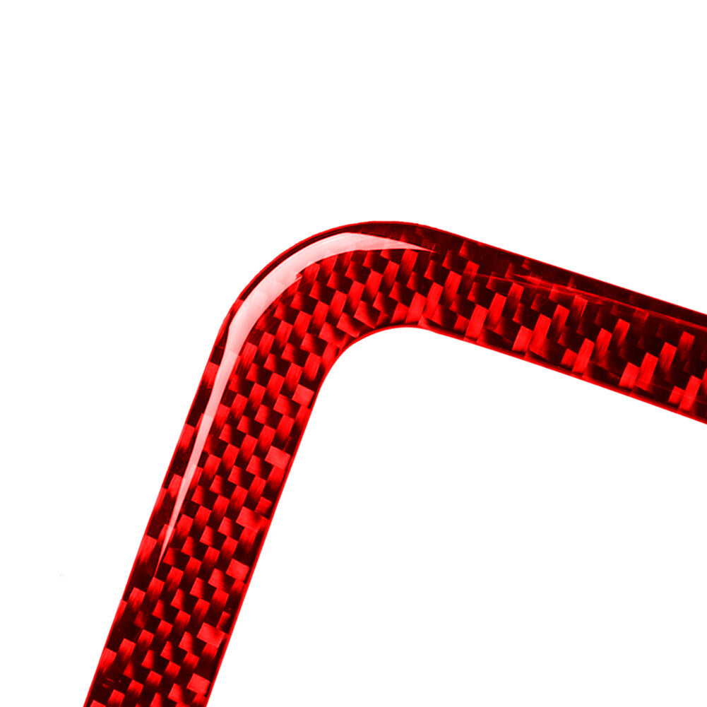Red Carbon Fiber Interior Gear Shift Panel Trim Cover Sticker for Audi Q7 16-19