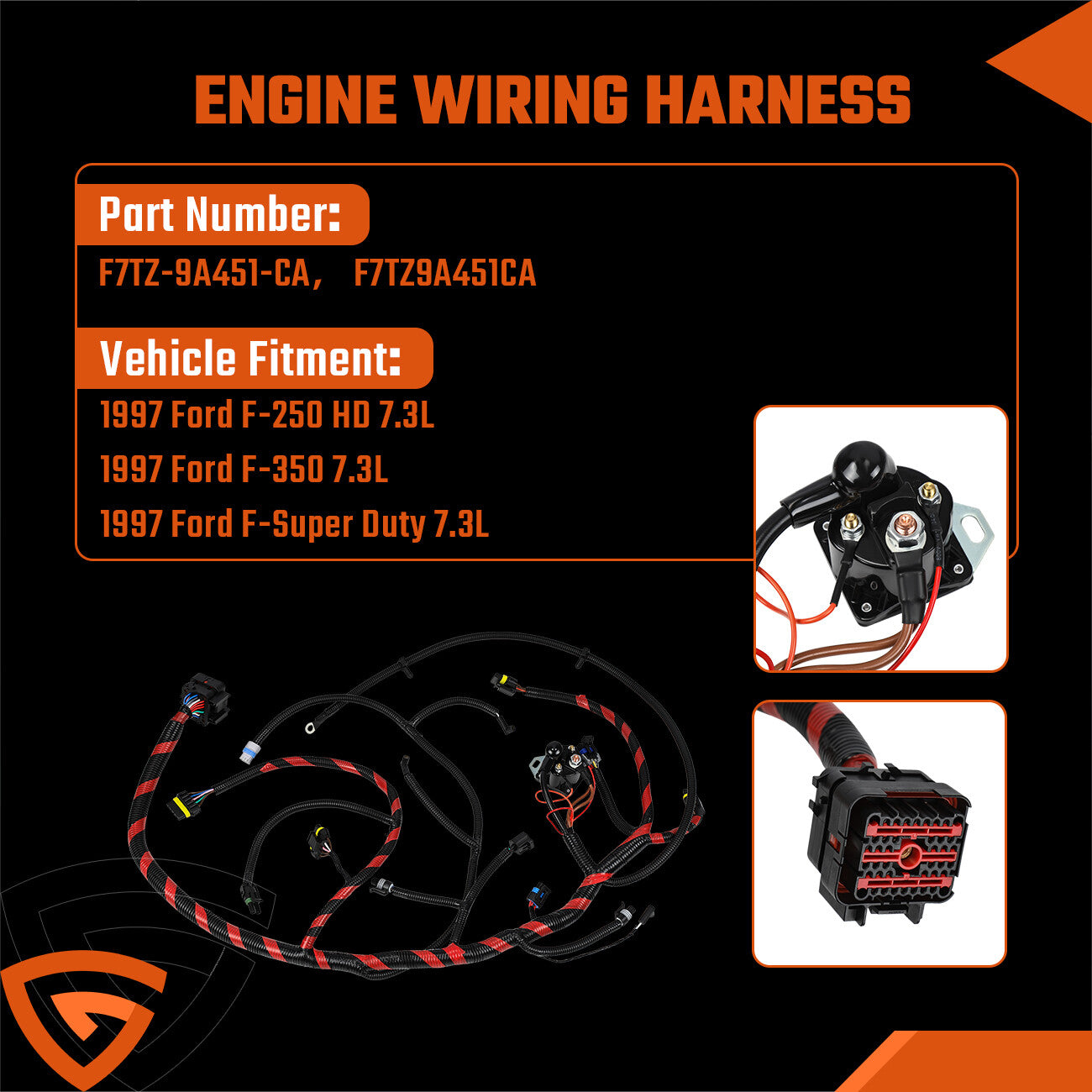Fit 97 F-250 F350 for Ford Engine Wiring Harness 7.3L Diesel w/o Cali Before 5/12/97