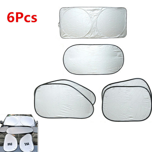 6x Car Sun Shade UV Protection Cover Windshield Rear Side Window Visor Sunscreen