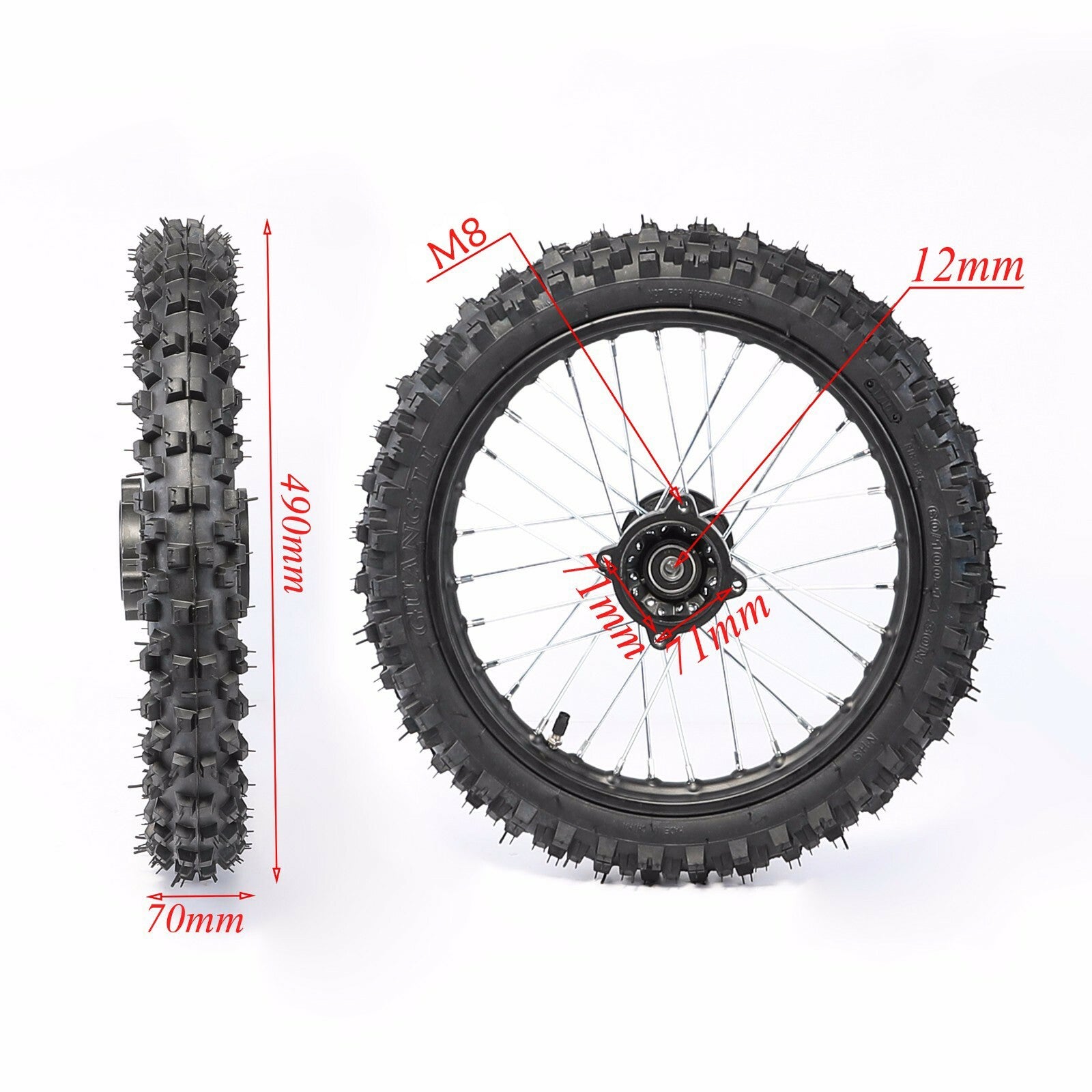 12-inch/14-inch wheel kit, disc brakes, front fork, end-drilled bicycle CRF70 XR50 SSR 110cc 125cc