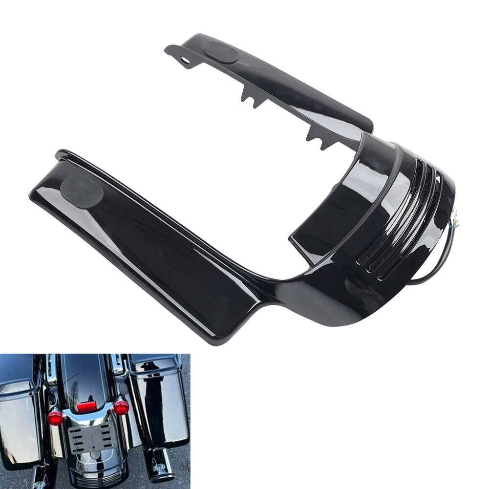 Black Rear Mudguard Fascia Extension Filler W/Light for Harley Street Glide FLHX
