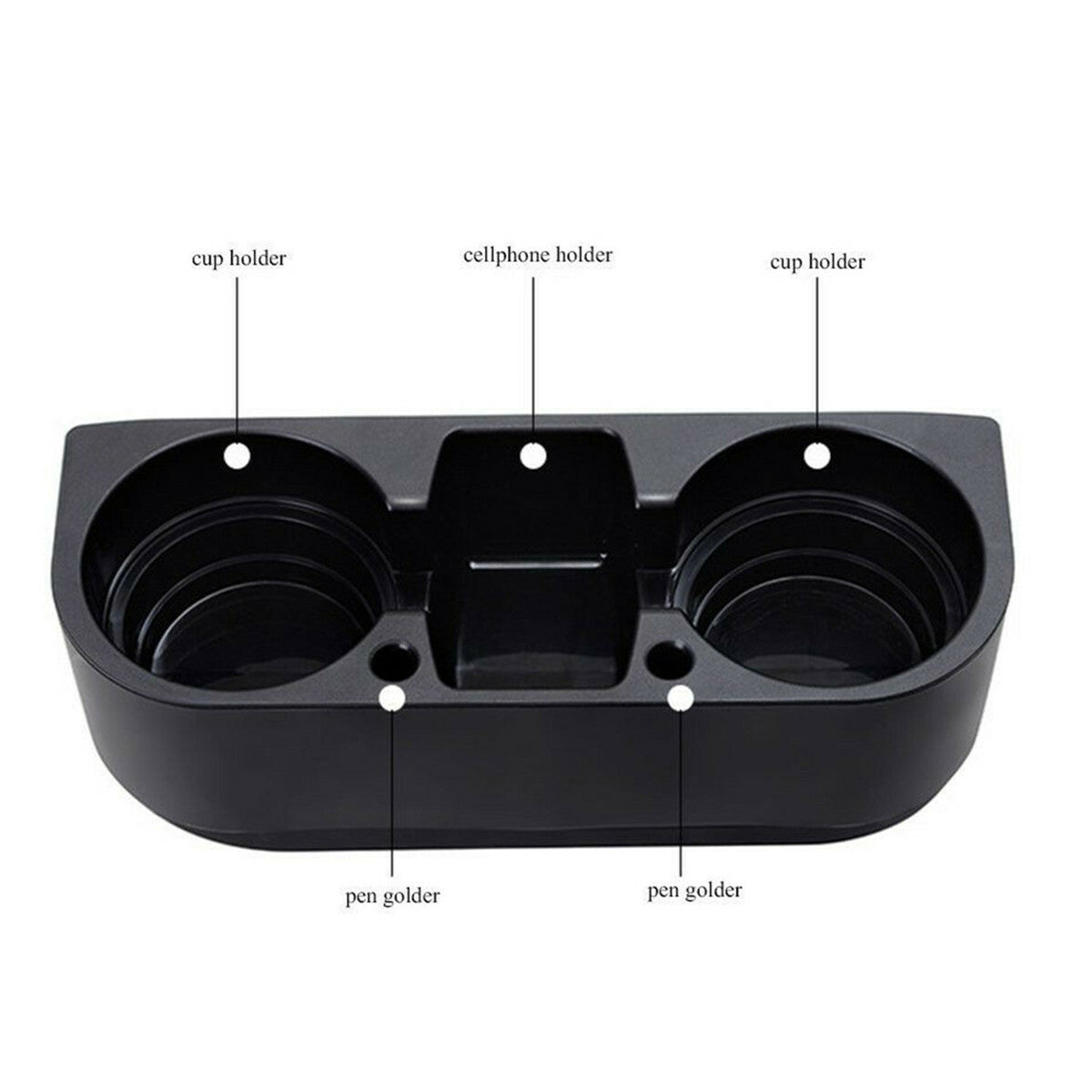 Car Cup Holder Extender Auto Drink Rack Organizer for Seat Gap Storage Box Black