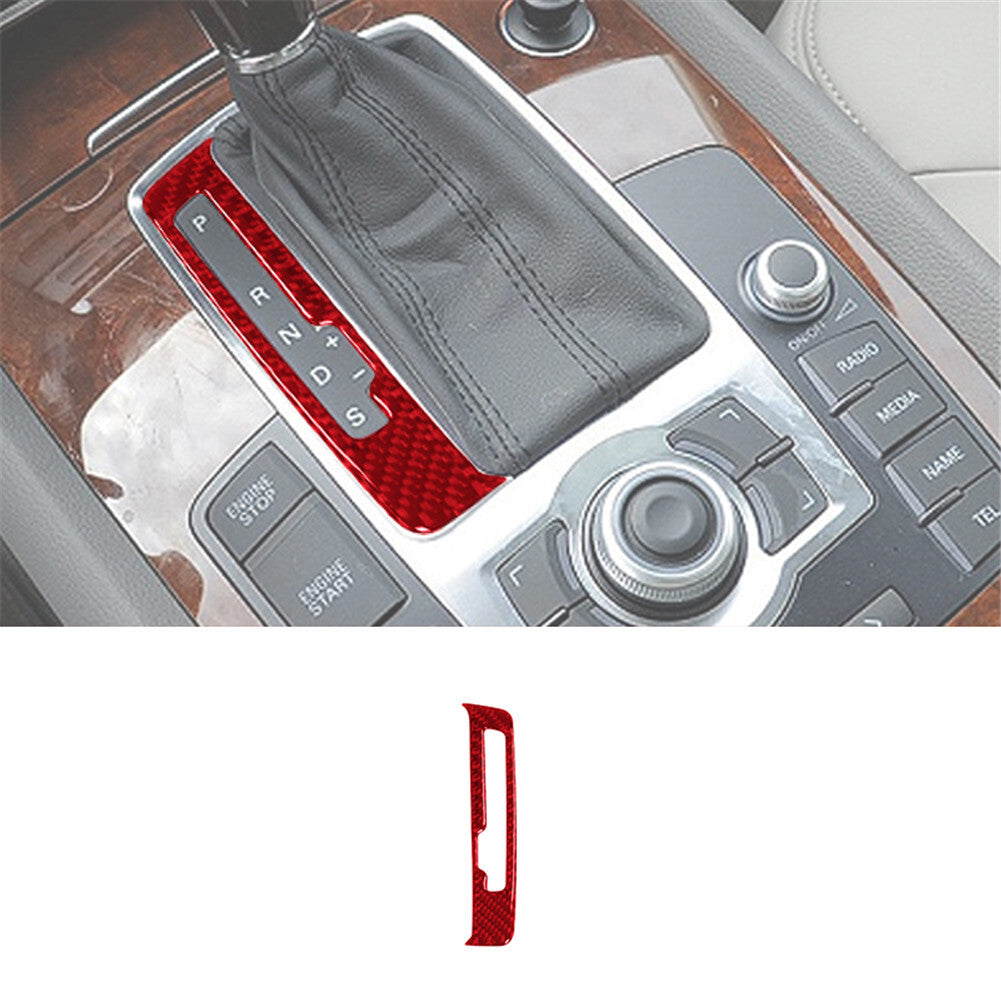 Red Carbon Fiber Inner Control Panel Sticker Trim for Audi Q7 2007-2015