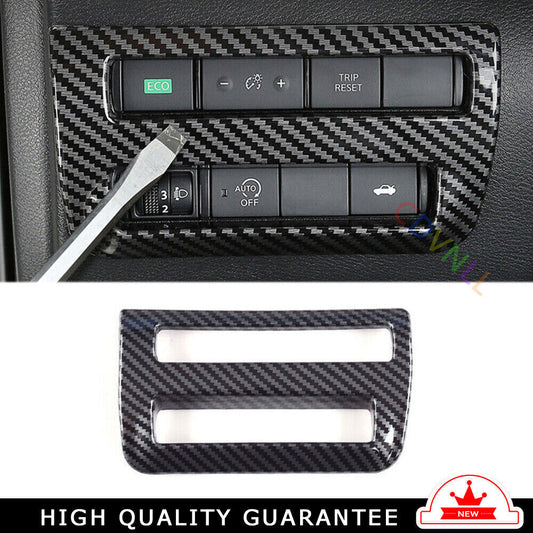 Headlight Button Frame Cover Trim for Nissan Sylphy Sentra 2020-22 Carbon Fiber