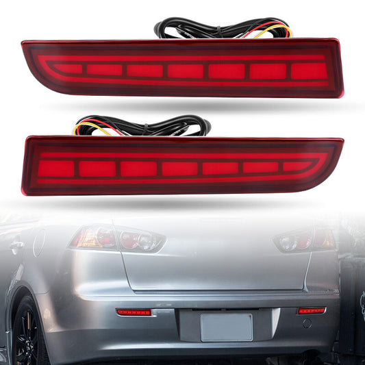 2X Rear Bumper LED Brake Driving Turn Signal DRL Light for Mitsubishi Lancer Evo