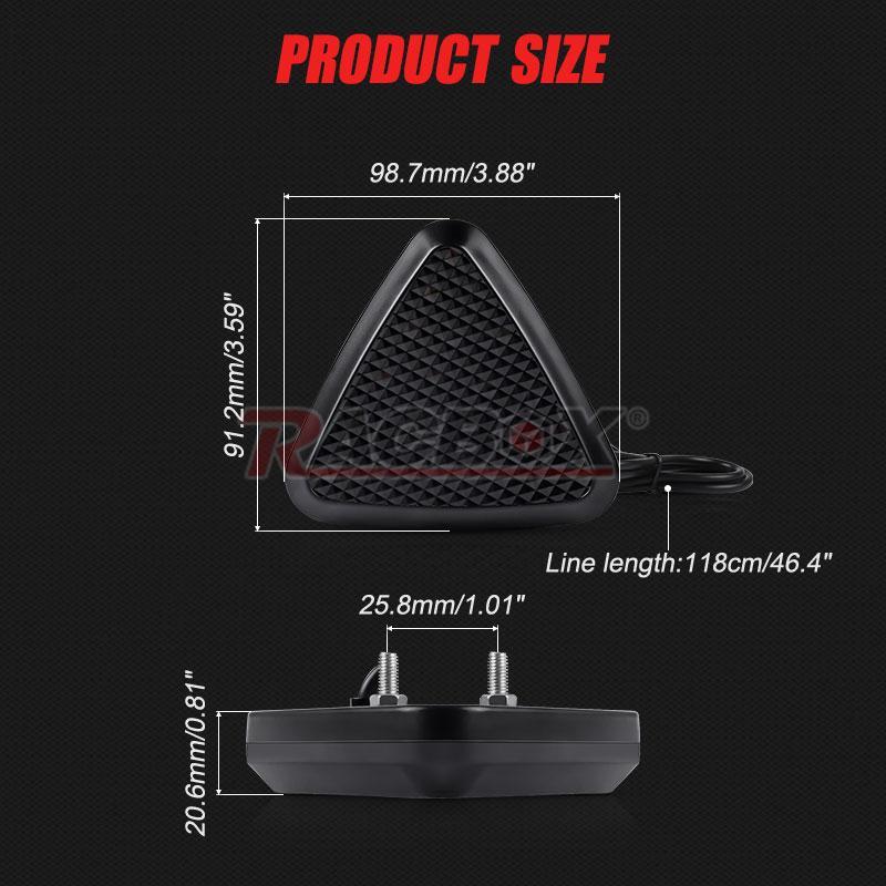 Car Style Triangle LED Rear Stop Tail 3rd Third Brake Light Lamp RED Universal