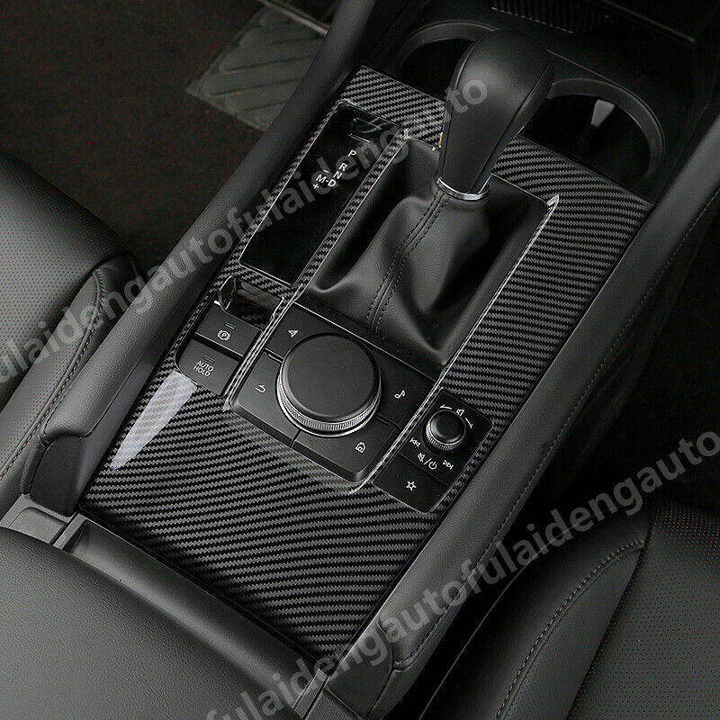 ABS Carbon Fiber Inner Gear Shift Box Panel Cover Trim for Mazda 3 Axela 19-2022