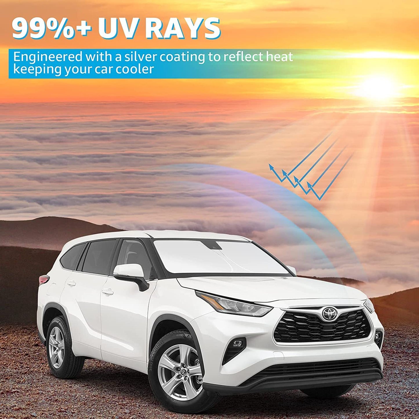 Custom Fit 2013-2018 for Toyota RAV4 Windshield Sun Shade UV Block Front Visor Cover
