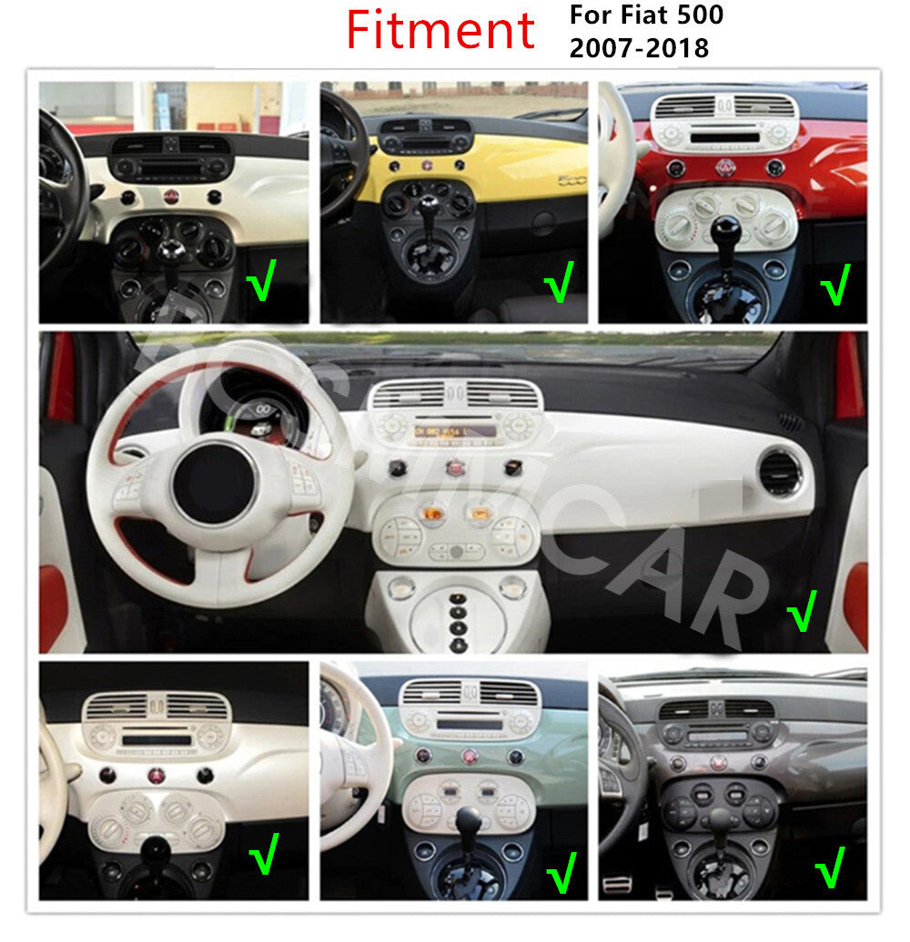 1Din Car Stereo Radio Bluetooth USB DVR W/Free Cam Fit for Fiat 500 2007-2018