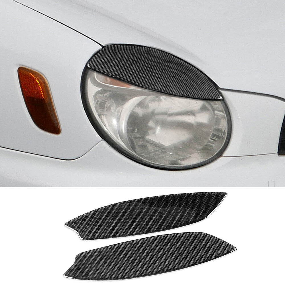 Carbon Fiber Headlight Eyelids Eyebrow Trim for Subaru Impreza WRX STI 2002-2003