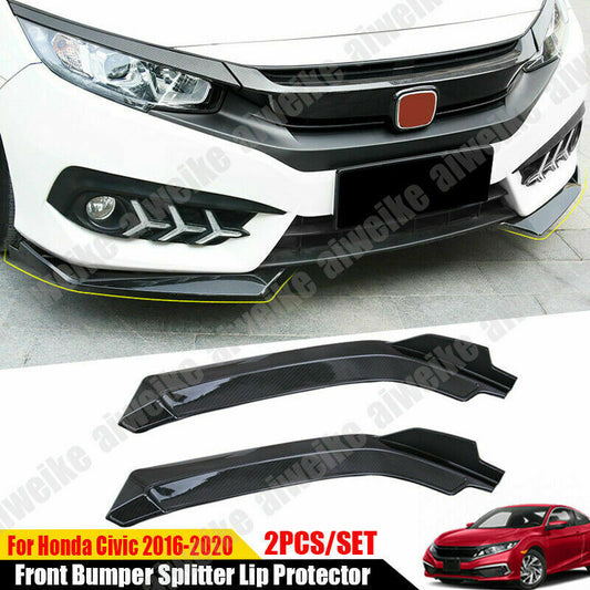 Carbon Fiber ABS for Honda for Civic 10th 2016-2021 Front Bumper Splitter Lip Guard