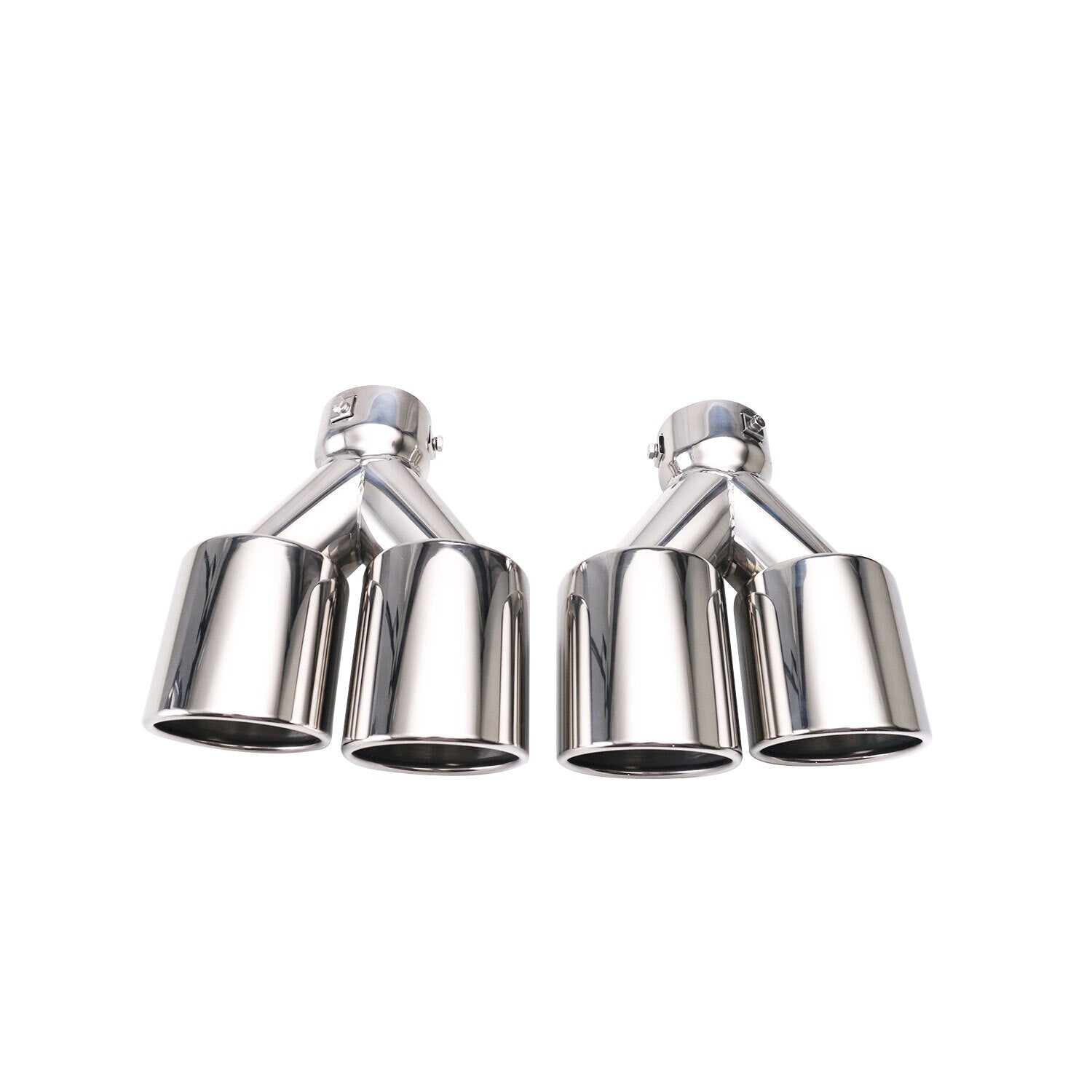 3'' ID 4''OD Universal Dual Exhaust Tip Edge Tips Double Wall Tip Sliver