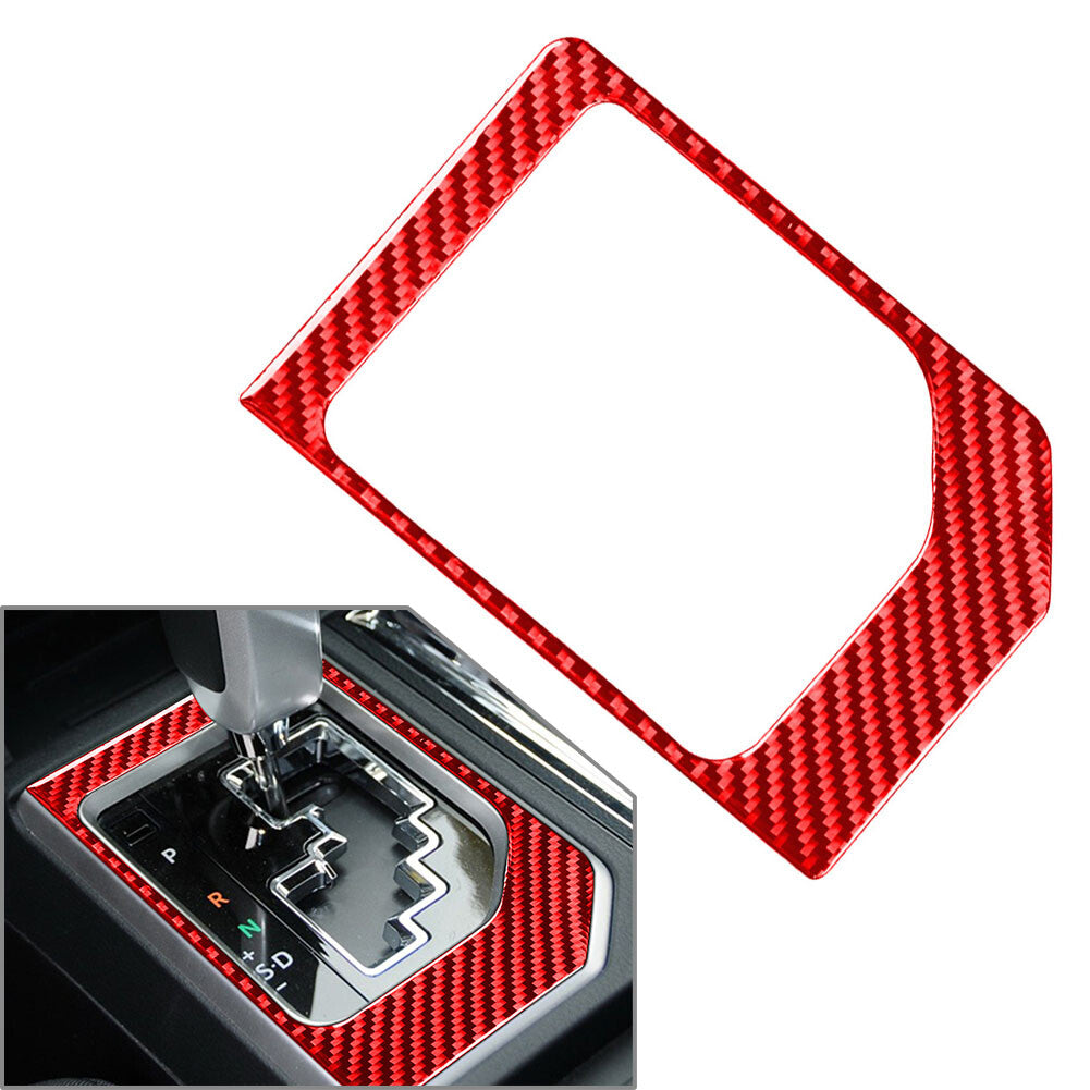 Inner Gear Shift Panel Cover Trim for Toyota Tundra 2014-2021 Carbon Fiber Red