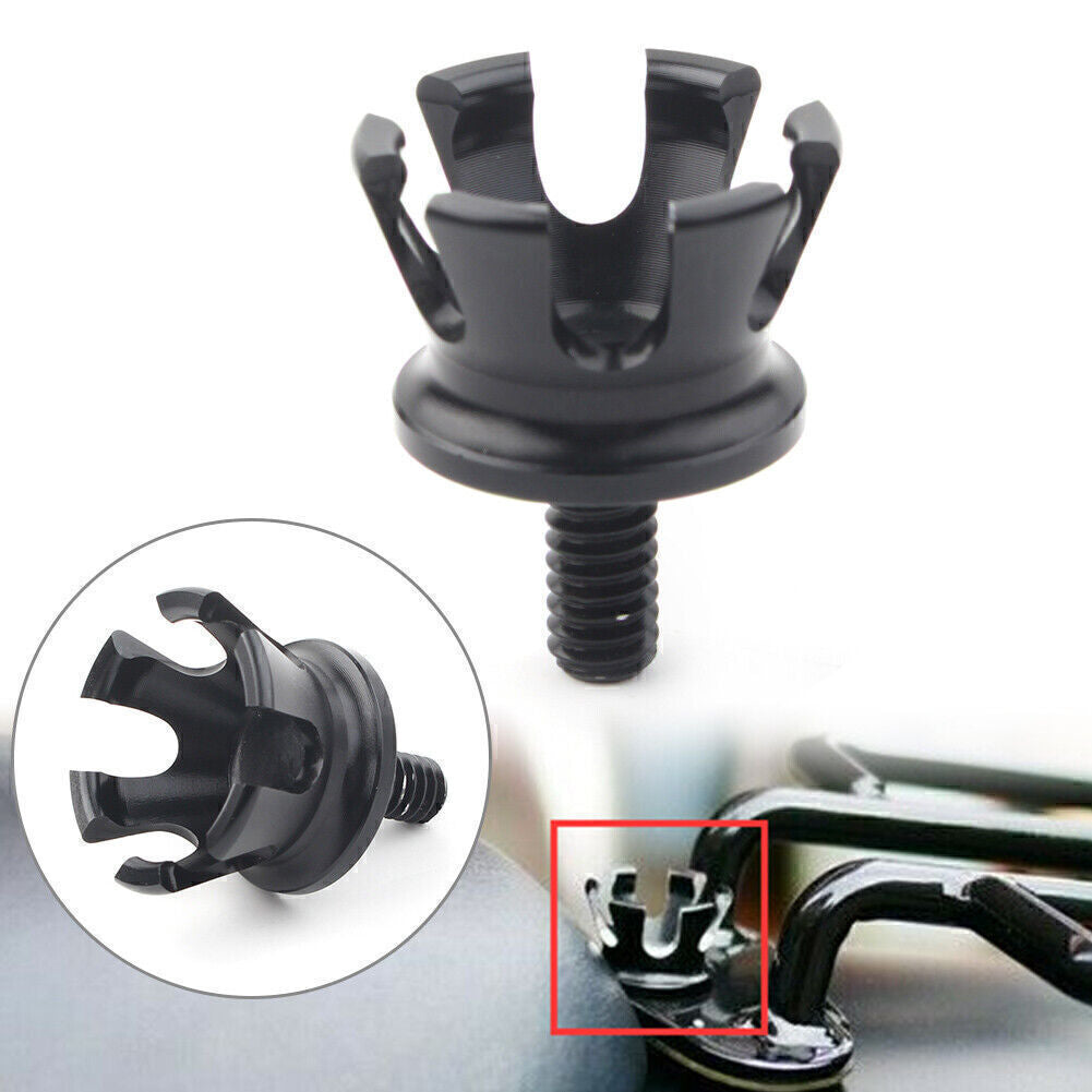 Imperial Crown Style Rear for Seat Bolt Tab Mount Screw for Harley 96-up Black