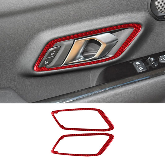 2Pcs Red Carbon Fiber Door Handle Cover Trim for Toyota Supra A90 2019-2022