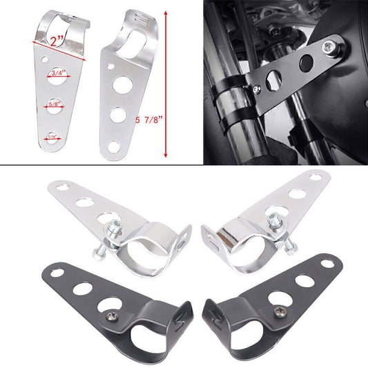 For Cafe Racer Chopper Steel 28-38mm Motorbike Headlight Fork Ears Mount Bracket