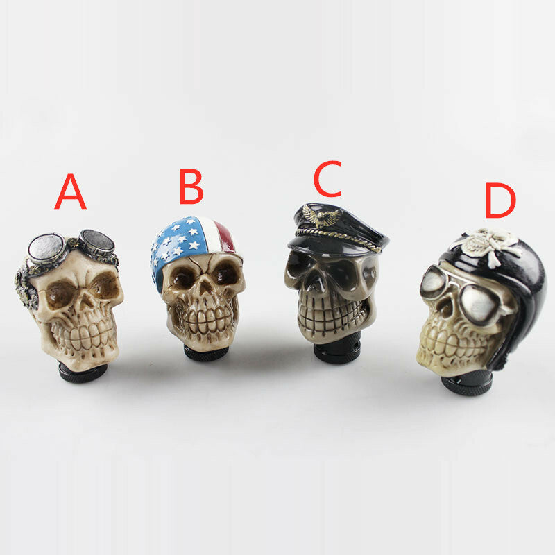 Universal Gear Shift Knob Skull Head Resin Gear Manual Transmission Shifer Lever