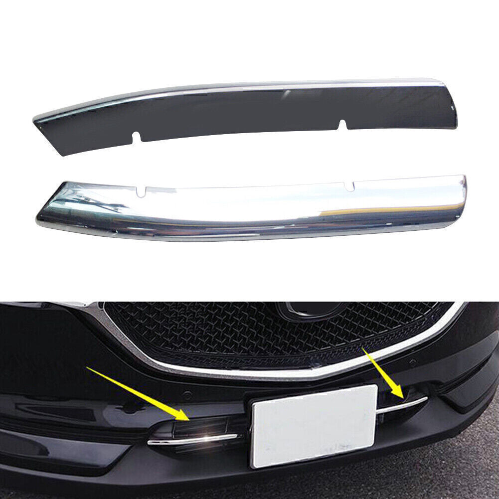 Chrome Front Racing Grille Around Cover Trim Fit for Mazda CX-5 CX5 17-20 18 19 KF